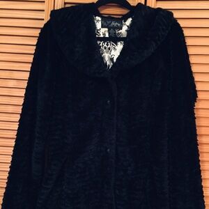 Black Faux Fur Coat